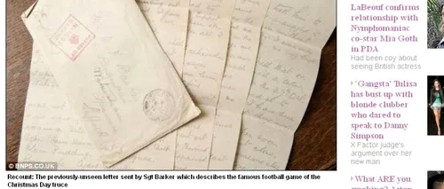 Meciul care a întrerupt Primul Război Mondial, de Crăciun, descris într-o scrisoare descoperită după aproape 100 de ani