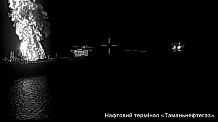 Ucraina lovește din nou infrastructura petrolieră rusă: dronele ucrainene au provocat un incendiu masiv la terminalul Tamanneftegaz de la Marea Neagră