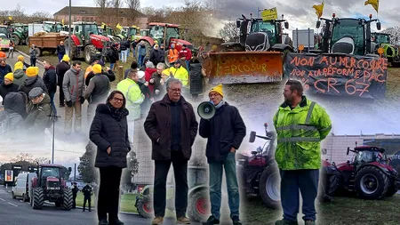 Fermierii continuă să provoace haos pe autostrăzile din Franța. Zeci de km de blocaje. Tractoarele s-au adunat în fața aeroportului Toulouse-Blagnac