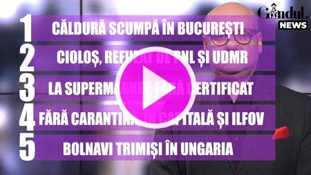 GÂNDUL NEWS. CNSU a respins carantinarea zonei București-Ilfov