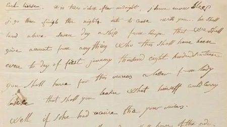 O scrisoare a lui Napoleon Bonaparte în limba engleză, plină de greșeli, scoasă la licitație