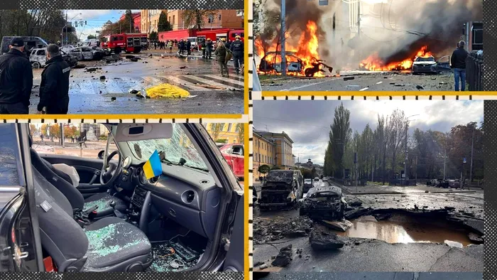 Atac cu rachete rusești asupra Kievului / Sursa foto: Twitter Nexta