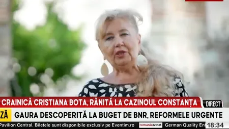 Incident la deschiderea Cazinoului din Constanța. Fosta crainică TV, Cristiana Bota, s-a împiedicat de o treaptă și a fost rănită