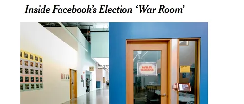 Facebook lansează WAR ROOM: Centrul de COMANDĂ pentru MONITORIZAREA știrilor și a conturilor FALSE prin care s-ar urmări MANIPULAREA alegerilor