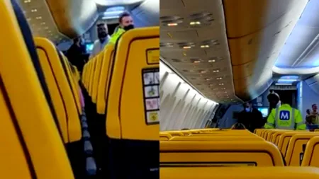 VIDEO | Scandal în avionul de Cluj. Un bărbat a fost debarcat după ce a refuzat să poarte masca