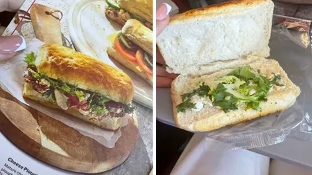 Asta înseamnă avioane low-cost! Ce a primit o pasageră, de fapt, după ce a comandat un sandvici în avion