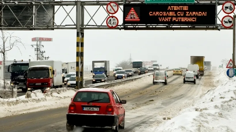 Autostrada Arad-Timișoara, ÎNCHISĂ din cauza viscolului
