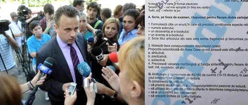 EVALUARE NAȚIONALĂ 2012. Ministrul Educației anunță că se modifică baremul de corectare la română din cauza controversei subiectivă/predicativă. VIDEO EXCLUSIV