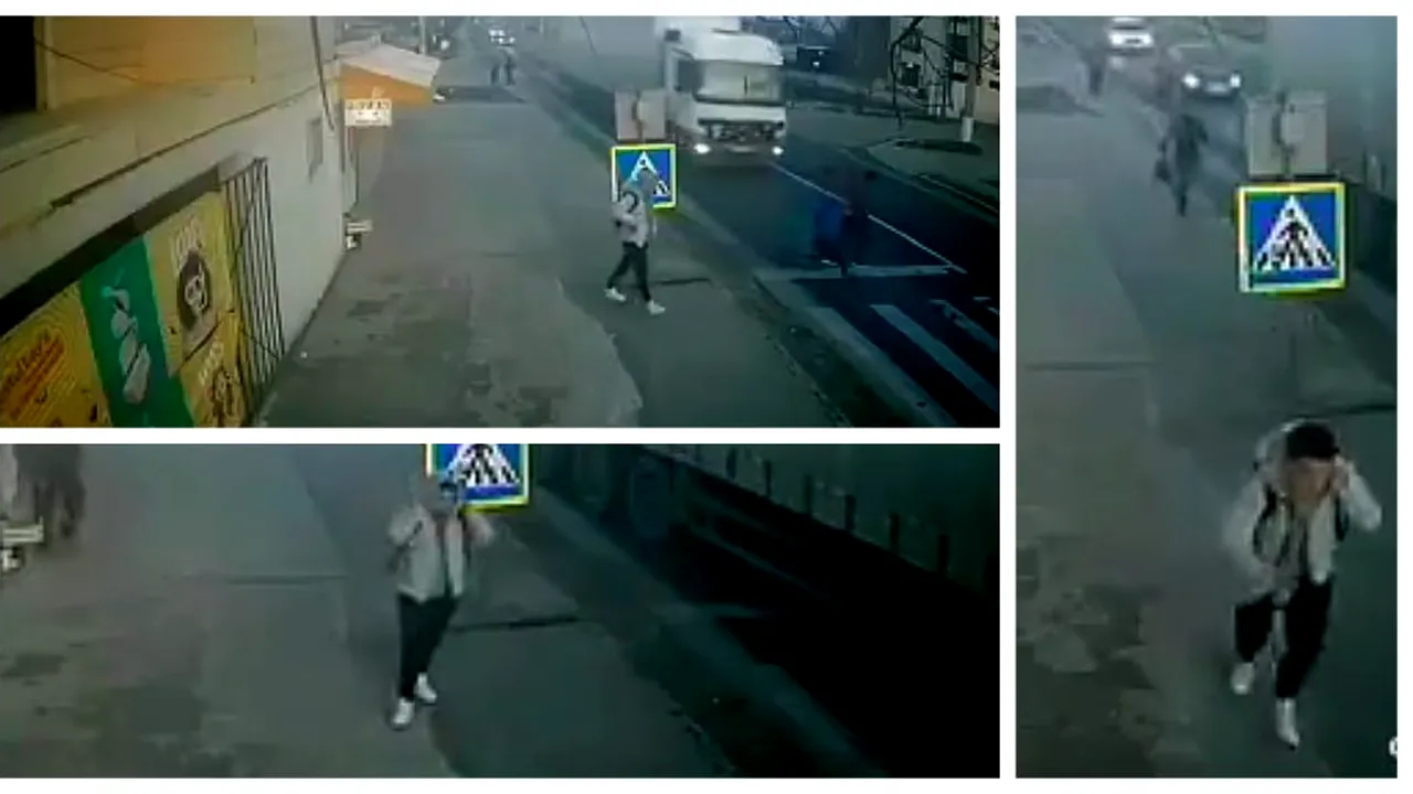 VIDEO. Momentul în care o femeie și copilul ei sunt spulberați de un TIR la Buftea