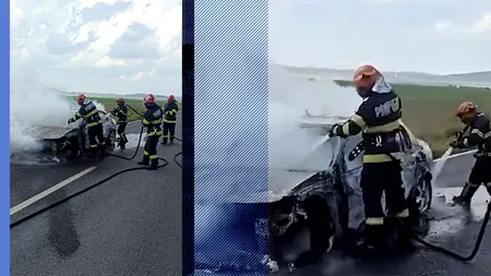 O mașină s-a făcut scrum pe un drum din Tulcea. De la ce a plecat totul