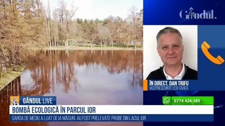 GÂNDUL LIVE. Dan Trifu (Eco-Civica), despre lacul IOR: „Erau fecale în apă / S-a dispus controlul și identificarea sursei de poluare”