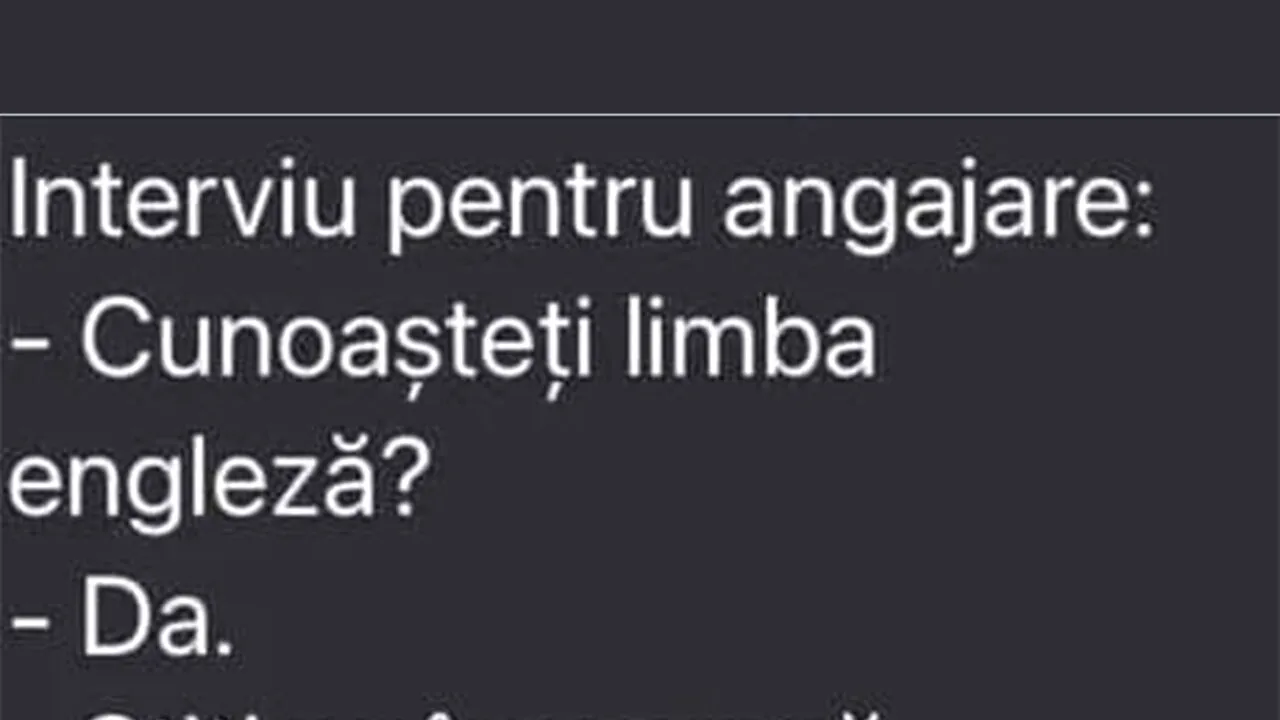 Bancul de sâmbătă | Interviu pentru angajare în limba engleză