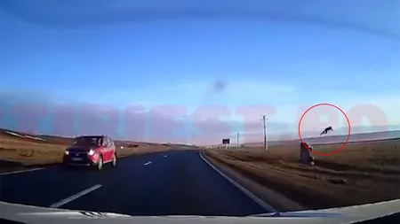 Imagini INCREDIBILE! Un șofer de 18 ani scapă cu viață după ce este proiectat peste 10 metri din mașină