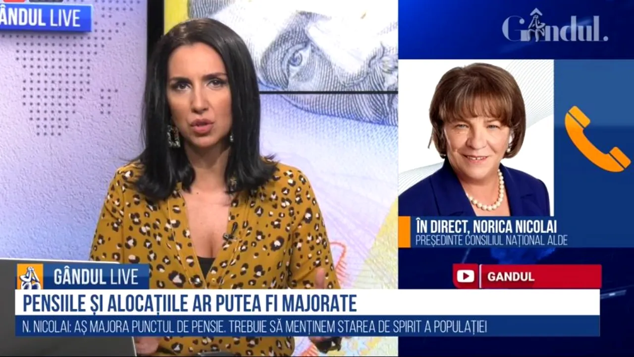GÂNDUL LIVE. Norica Nicolai, vicepreședintele ALDE: „Să ne amintim că legea pensiilor a fost votată de toate partidele. A fost un demers populist”
