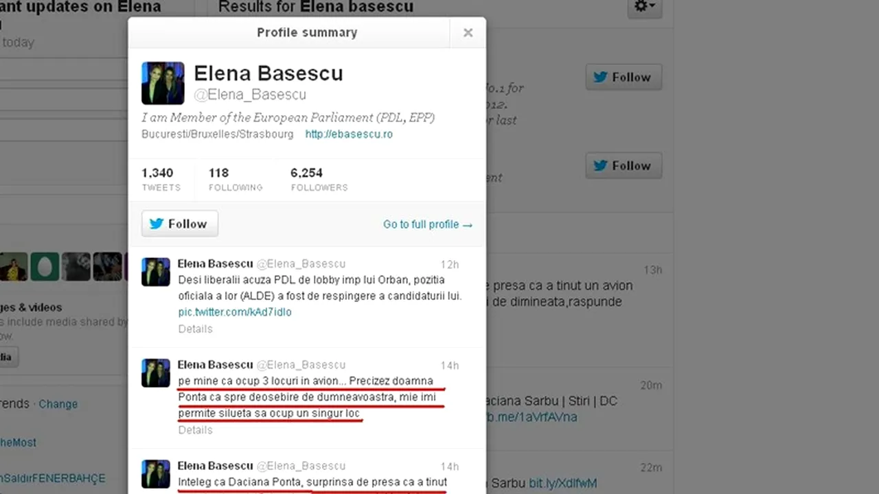 CEARTĂ PE TWITTER și FACEBOOK între EBA și Daciana Sârbu