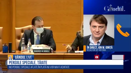 GÂNDUL LIVE. Eliminarea pensiilor speciale ale parlamentarilor | Ion M. Ioniță, redactor-șef Historia: Depinde și de Curtea Constituțională. Să vedem ce se întâmplă