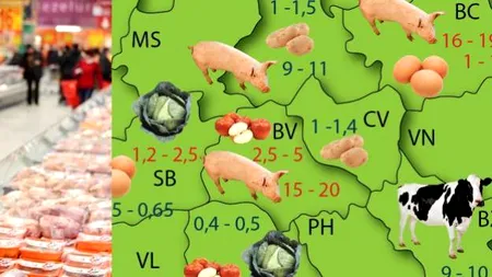 HARTA ALIMENTELOR. Topul județelor în care masa de Crăciun este mai scumpă decât anul trecut