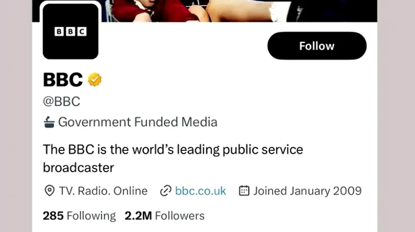 BBC nu este de acord cu faptul că Twitter a etichetat rețeaua ca „media finanțată de guvern”: „A fost întotdeauna independentă”