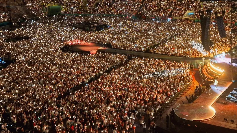 Au fost HUIDUIELI la primul concert al trupei Coldplay de la București. Ce s-a întâmplat pe scena show-ului de pe Arena Națională (VIDEO)