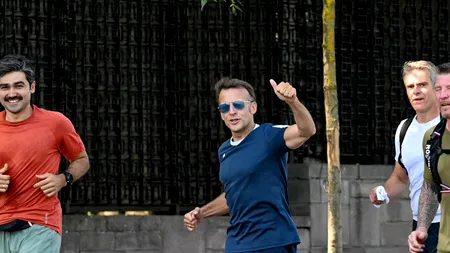 Emmanuel Macron a ieșit la alergat în parcul Seğmenler din Ankara înaintea summitului NATO