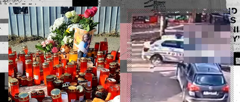 VIDEO | Filmul uciderii fetiței pe trecerea de pietoni de către polițistul care circula cu viteză. Ce face șoferul după ce mașina se oprește, la 50 de metri de locul în care o lovește