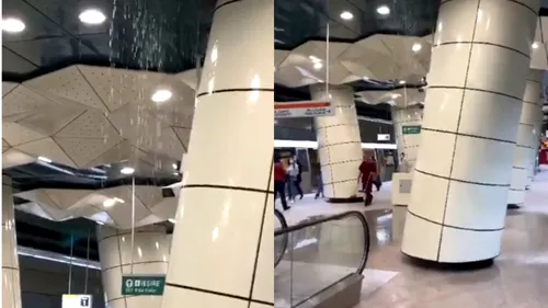 Incident pe Magistrala 5 de metrou, la două săptămâni de la inaugurare! În stația Eroilor 2 a curs apă din tavan. Reacția Metrorex | VIDEO