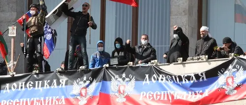 Sediul central al poliției din orașul ucrainean Donețk, ocupat de manifestanți proruși