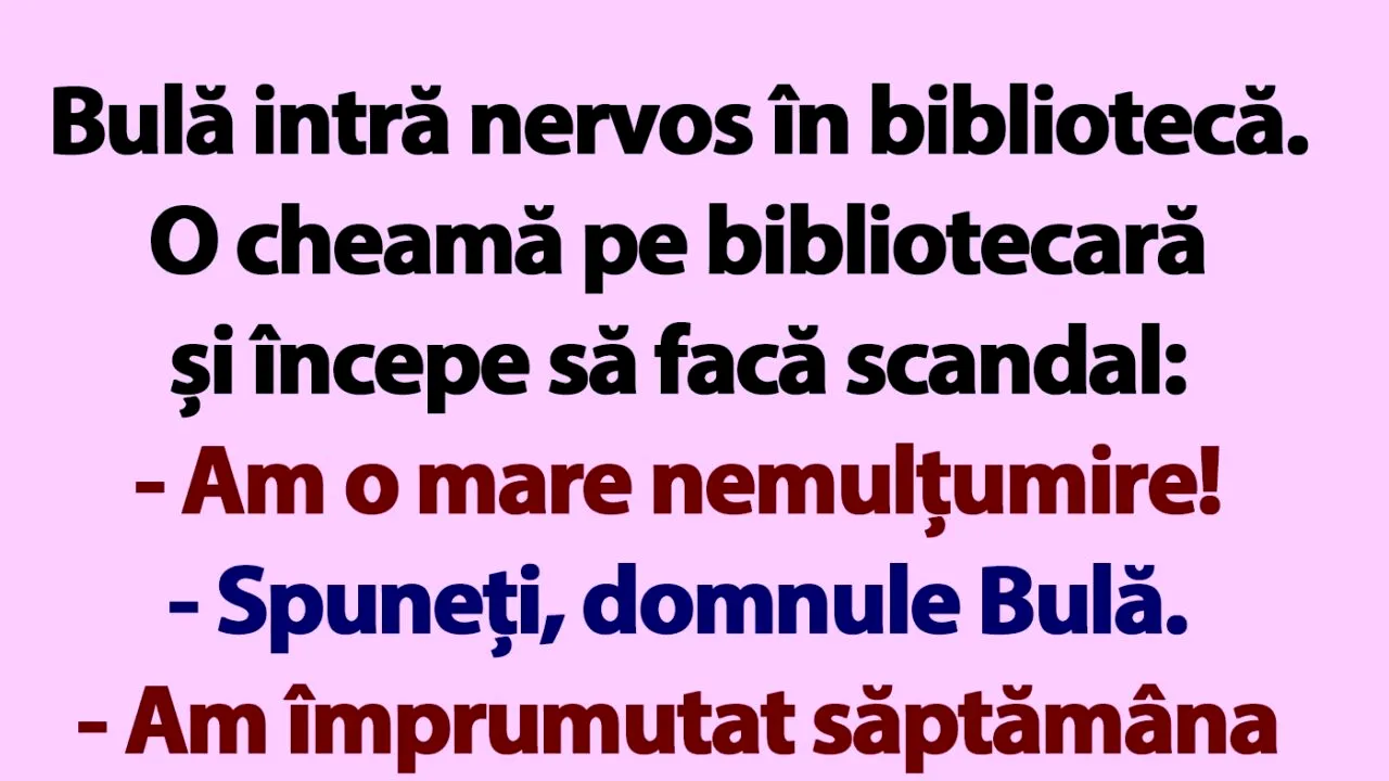 BANC | Bulă face scandal în bibliotecă