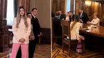 În plină criză politică, în mijlocul furtunii de la Cotroceni, o pată de culoare a atras atenția astăzi. Îmbrăcată în roz, controversata Ana-Maria Geană, menționată în scandalul pozelor trucate din campania prezidențială, a stat la masa discuțiilor cu partidele. Nimic nu o recomanda pentru poziția de astăzi