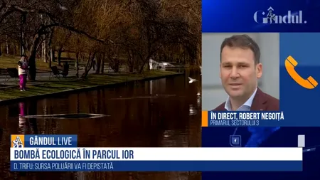 GÂNDUL LIVE. Robert Negoiță, despre apa din Lacul IOR: „A ieșit în regulă la analize. Am luat apa în mână, nu miroase a nimic”