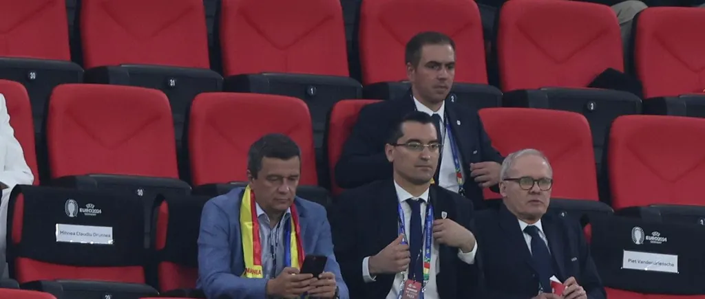 Sorin Grindeanu, PREZENT la meciul României cu Belgia de la Koln. Ministrul Transporturilor a stat în tribună alături de șeful FRF, Răzvan Burleanu