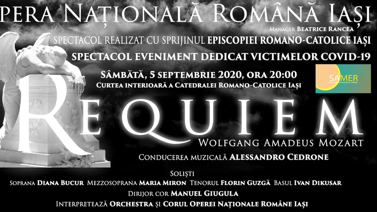 Opera Naţională din Iaşi organizează un spectacol dedicat victimelor COVID-19