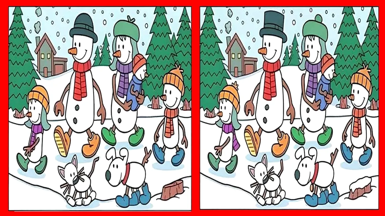 Test IQ exclusiv pentru genii | Câte diferențe sunt, în total, între cele două imagini?