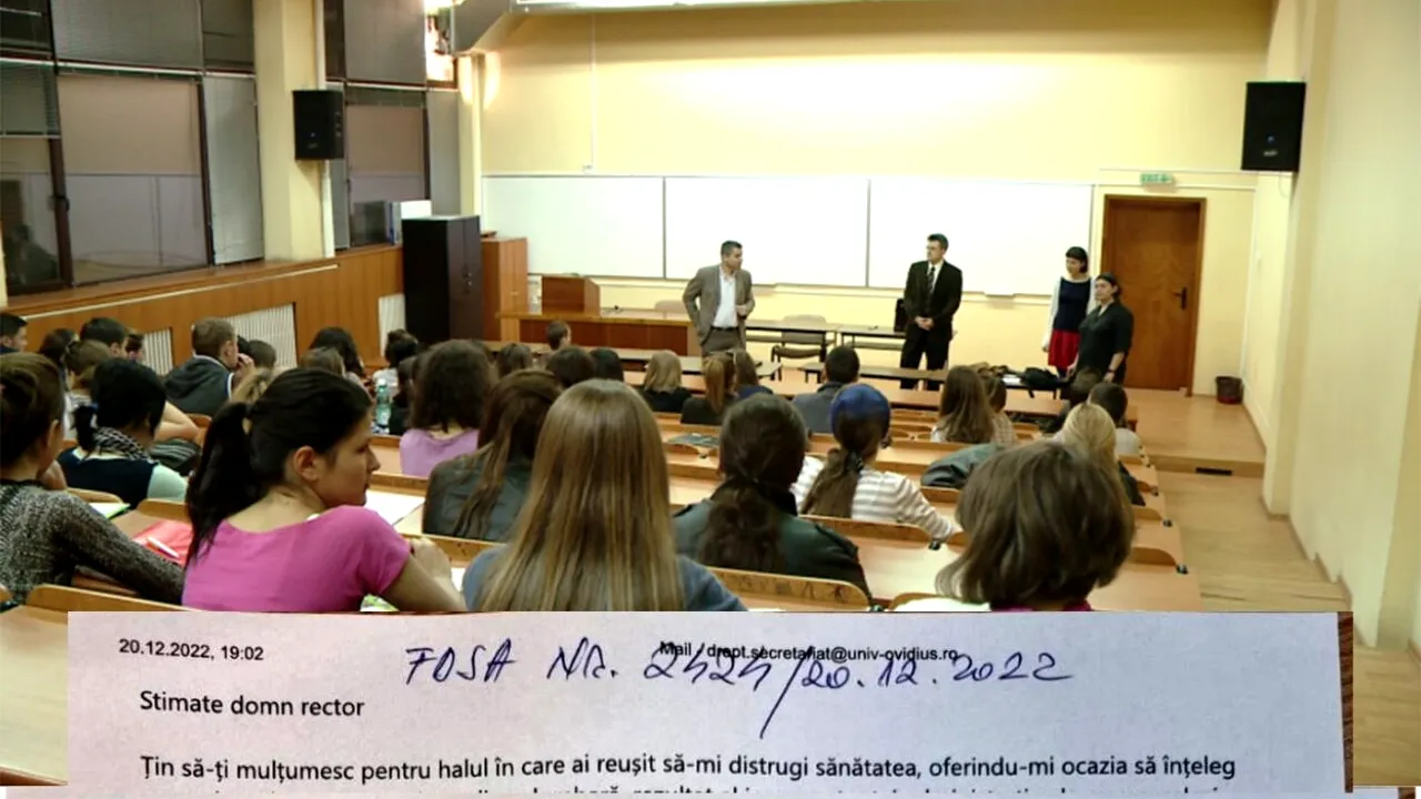 „Țin să-ți mulțumesc pentru halul în care ai reușit să-mi distrugi sănătatea!”. Scrisoarea unui student din Constanța adresată rectorului Universității Ovidius