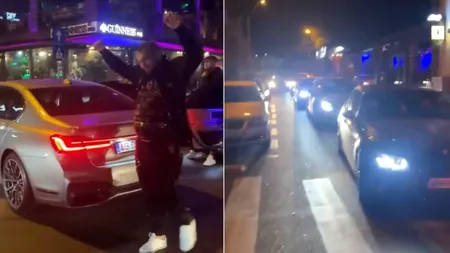 VIDEO | Mai mulți tineri au blocat cu mașinile o stradă din Pitești, pentru a se lăuda apoi pe rețelele de socializare