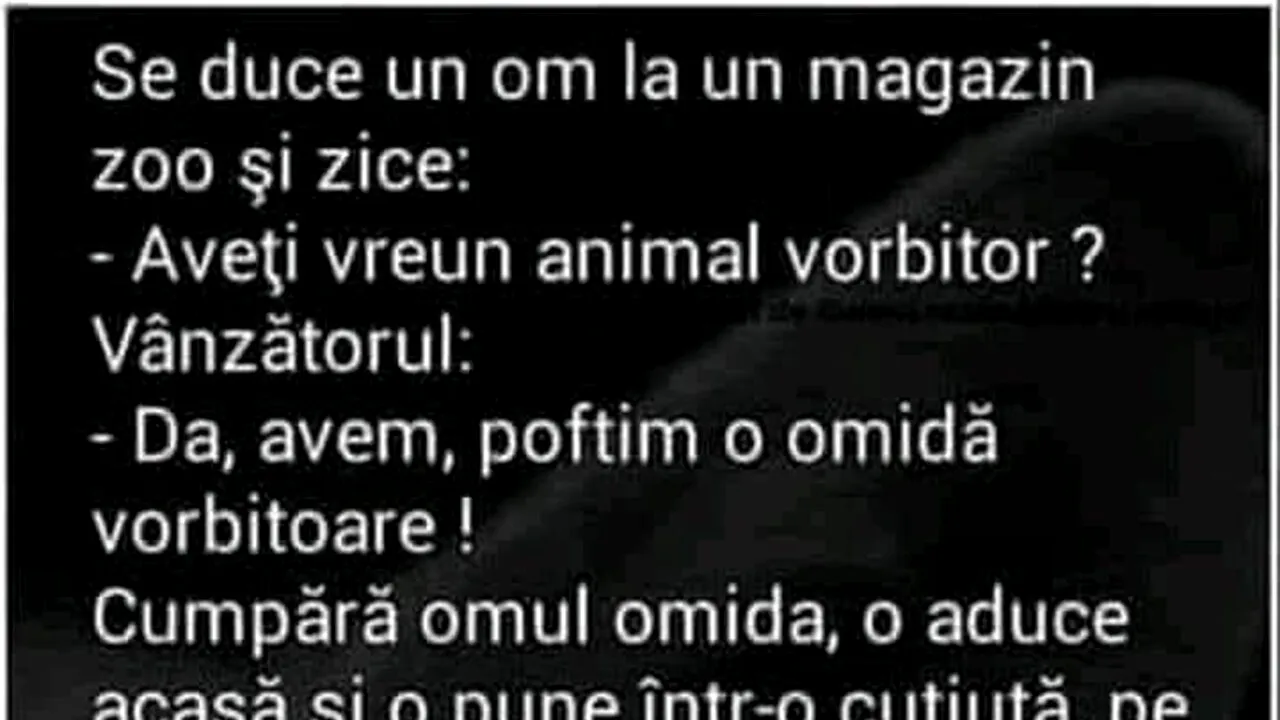 Bancul de joi | Omida vorbitoare