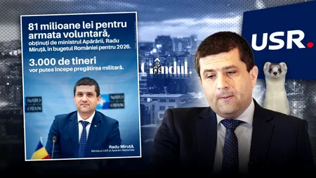 Cultul personalității lui Miruță continuă la USR. Acum partidul îl laudă pentru că-și face treaba la Ministerul Apărării. Care e ultima “realizare” a lui Miruță