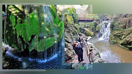 VIDEO | Cum arată acum celebra cascadă Bigăr, la mai bine de un an după ce s-a distrus. Turiștii continuă să o viziteze