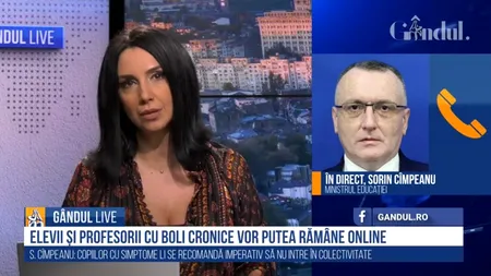 GÂNDUL LIVE. Sorin Cîmpeanu: „Nu părinții, nu profesorii, nu ministrul Educației se pronunță asupra redeschiderii școlilor, ci epidemiologii”