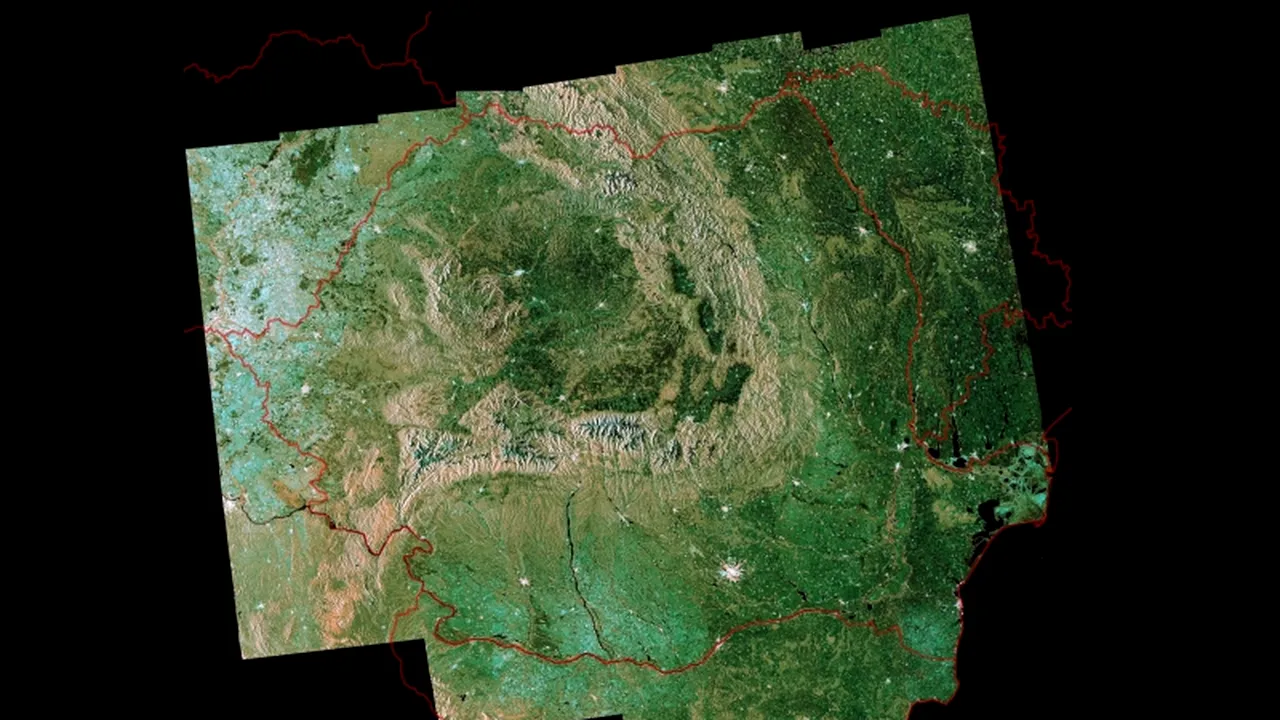 Fotografia săptămânii publicată de ESA este dedicată României, surprinzând Munții Carpați și Dunărea