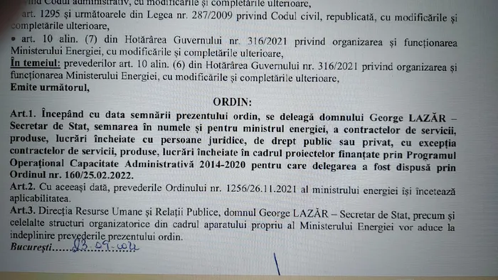 numire atributii septembrie 2022