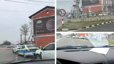 Carambol cu trei autospeciale de poliţie, pe o stradă din Caransebeş. Toți agenții se îndreptau către un curs de conducere preventivă