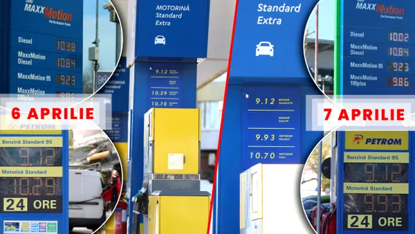 Cum se vede la pompă intrarea în vigoare a ordonanței prin care a scăzut acciza la motorină. Prețurile de ieri și de azi, fotografiate de Gândul