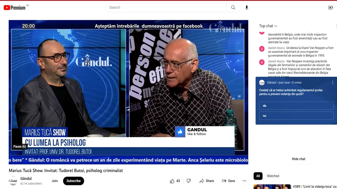 POLL Marius Tucă Show: „Credeți că ar trebui schimbat regulamentul școlar pentru a preveni violența din școli?”