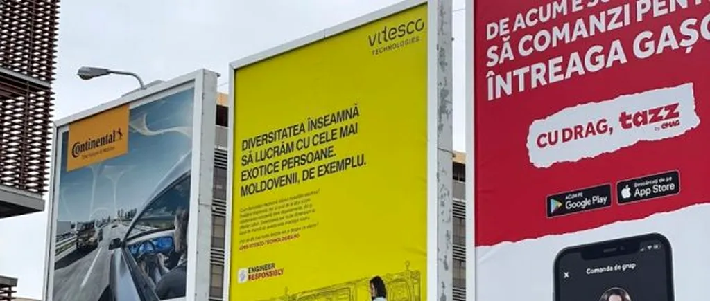 Scandal provocat de o companie în Timișoara, după ce a adaptat pentru România mesajul unei reclame din Germania. Ce au putut să citească localnicii pe un panou stradal