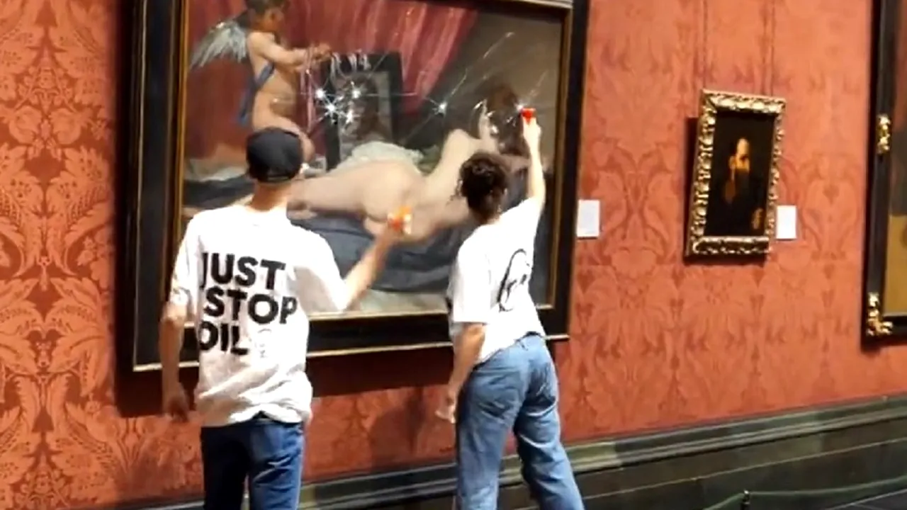 Tablou de Velázquez de la Galeria Naţională din Londra, atacat cu ciocane de activişti de la Just Stop Oil
