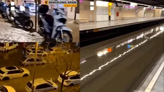 Catalonia este sub ape după trei zile de ploi torențiale. Linii de metrou și străzile Barcelonei au fost inundate