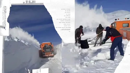 Mașinile turiștilor, acoperite total de zăpadă la Rânca! Imaginile sunt absolut fabuloase / VIDEO