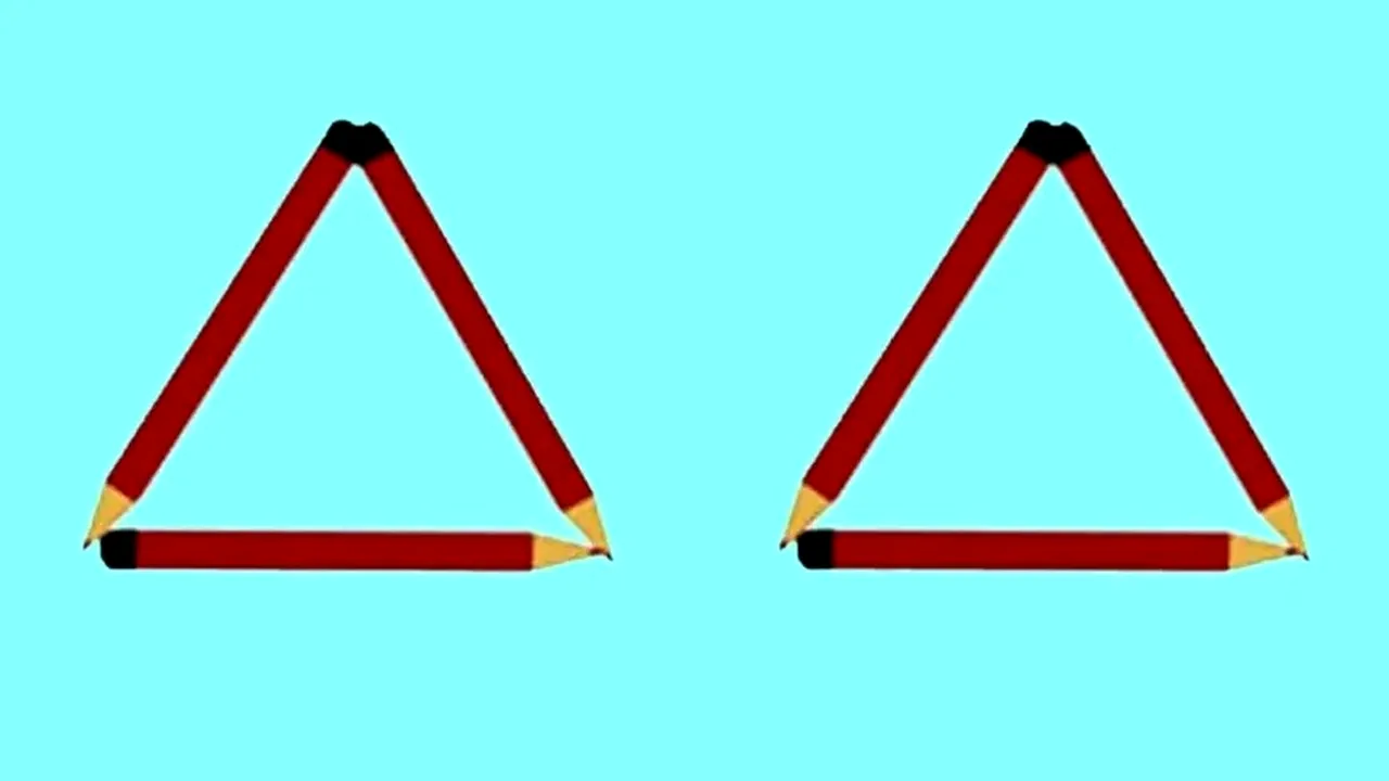 TEST IQ | Mută un creion pentru a obține 4 triunghiuri