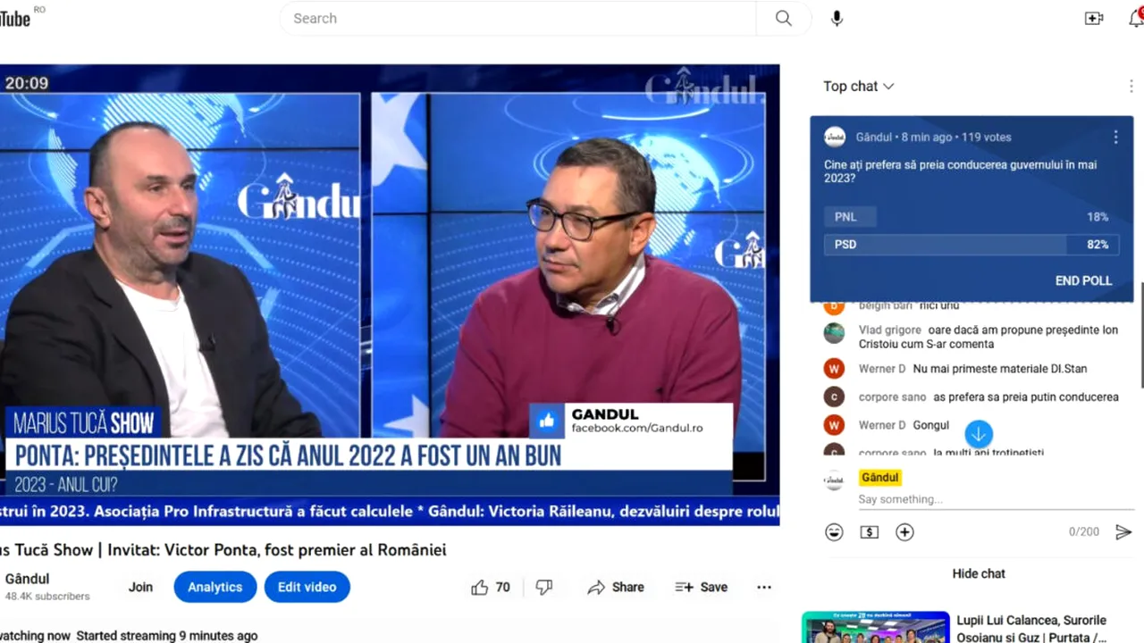 Poll Marius Tucă Show: ”Cine ați prefera să preia conducerea guvernului în mai 2023?”